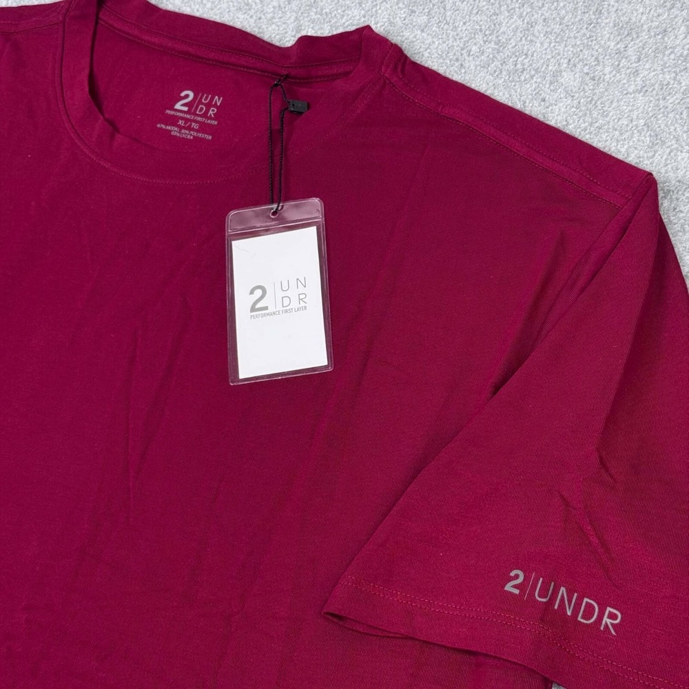 NEW 2Undr Mens‎ Size XL Performance First Layer Merlot T-Shirt Quick Dry